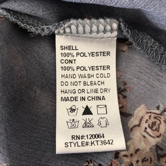 Mind Code blue layered floral racerback tank top - Picture 6 of 6